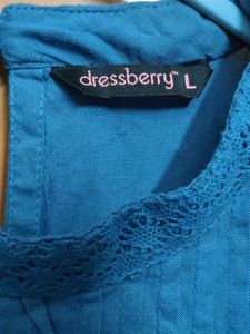 Blue Tiered Mini Dress