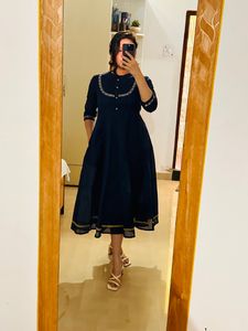 Sangria Blue Anarkali Kurta