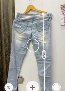 Blue Faded Denim Jeans