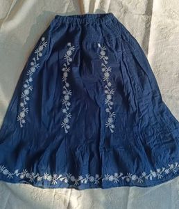 Blue Floral Ethnic Skirt