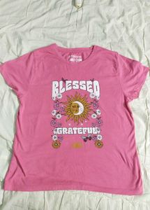 Pink Blessed & Grateful Graphic Tee