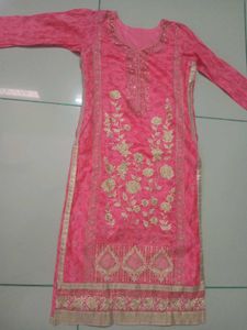 Pink Embroidered Kurti