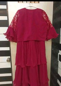 Frill gown with Tikki work koti