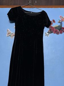 Elegant Black Velvet Dress
