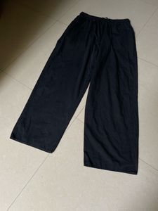 Black Wide Leg Drawstring Pants