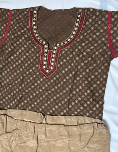 Brown Embroidered Salwar Kameez