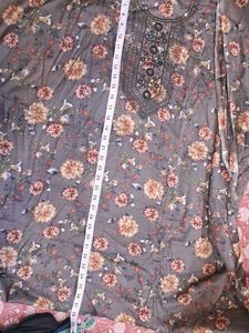 Floral Grey Kurta Set