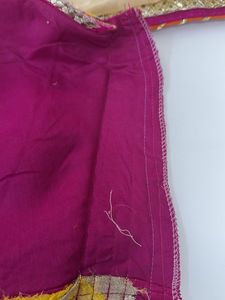 Yellow &amp; Pink Embroidered Sari