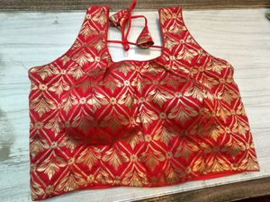 Sleeveless Red Blouse