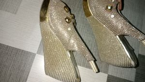 NFG open toe embellished heels
