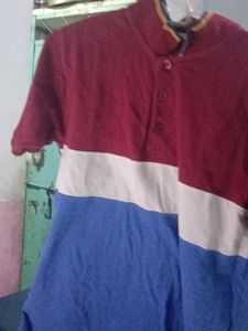 Color Block Polo tshirt size L