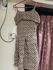 Brown &amp; White Sundress