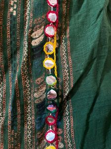 Green embroidery dupatta