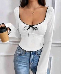 Cute White Tie-Front Top