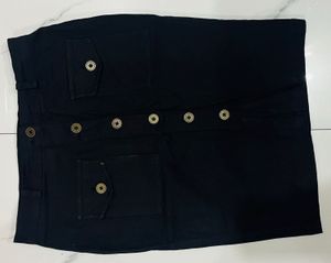 Black Button Down Pencil Skirt