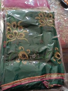 Embroidered Saree 4pc Combo
