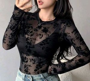 Mesh Long Sleeve Top