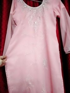 Chic Pink Embroidered Kurti
