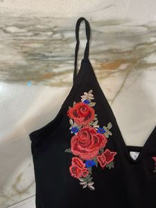 H&amp;M Floral Embroidered Bodysuit