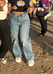 Washed Wide Leg Jeans