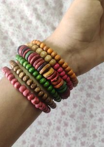 Colorful Wooden Bead Bracelets