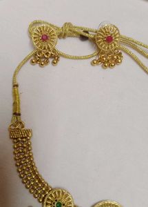 Gold Tone Necklace and Earring Set