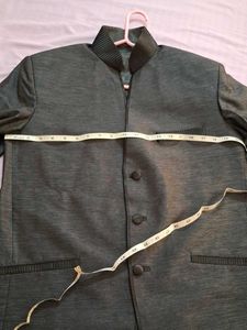 Gray Band Collar Blazer