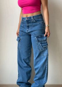 Boyfriend Cargo Wide Leg Denims