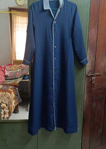 Navy Button-Down Maxi Dress Or Abaya