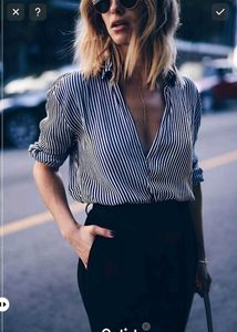 New With Tag Zara Striped Oversized Shirt