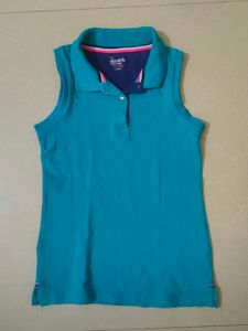 Turquoise Sleeveless Polo