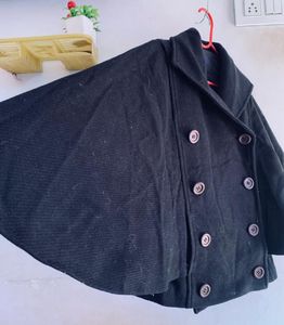 Chic Black Cape Coat 69