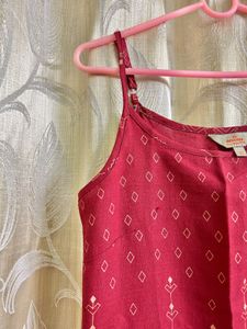 Maroon Printed Kurti
