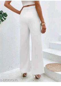 Elegant White Wide-Leg Trousers
