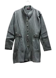 Gray button-down long sweater