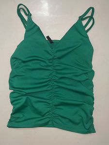 Green Ruched Tank Top