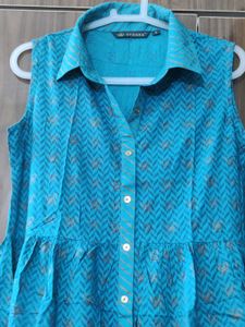 Sky Blue Kurti Sleeveless