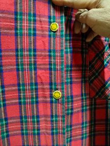 Red Plaid Shirt Dress condition good