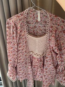 Floral Pink High-Low Top