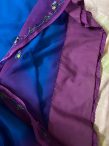 Blue Purple Party Wear Saree