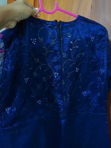 Elegant Navy Blue Churidar Top