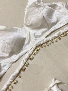 🤍 ✨ White Beaded Blouse