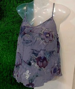 Abstract Print Silk Top
