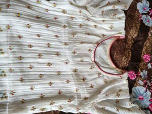 Floral Kurta Set With Organza Dupatta