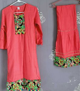 Pink Embroidered Kurta Set