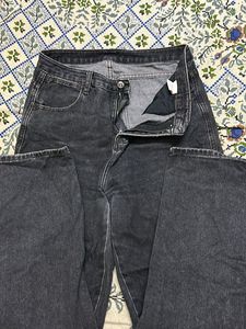 Urbanic Charcoal Grey Wide Leg Jeans