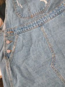 Blue Denim Mini Dungaree Dress