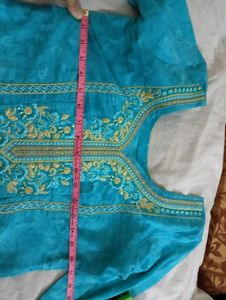 C - Green Stitched Pant Suit With Dupatta