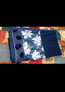 Elegant Blue Floral Saree