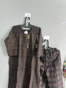Elegant Grey Kurta Set (XL)